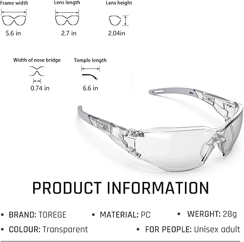 Miniatura 6 de Gafas de seguridad para hombres y mujeres, lentes de sol de seguridad polarizadas UV transparentes antivaho