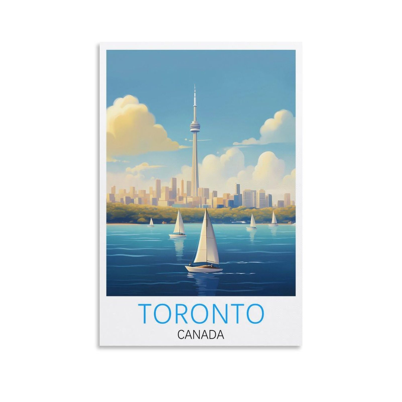 Orbana Unframe-Style Toronto Canada Vintage Travel Posters 08X12inch(20X30cm) Canvas Print For Living Room, Bedroom, Dorm, Home, Office Wall Decoration