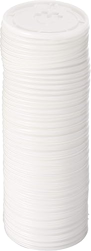 Miniatura 2 de Paquete de 100 Tapas traseras planas blancas para tazas calientes, tazas de café, taza de papel, tamaño universal para tazas desechables de 10, 12,