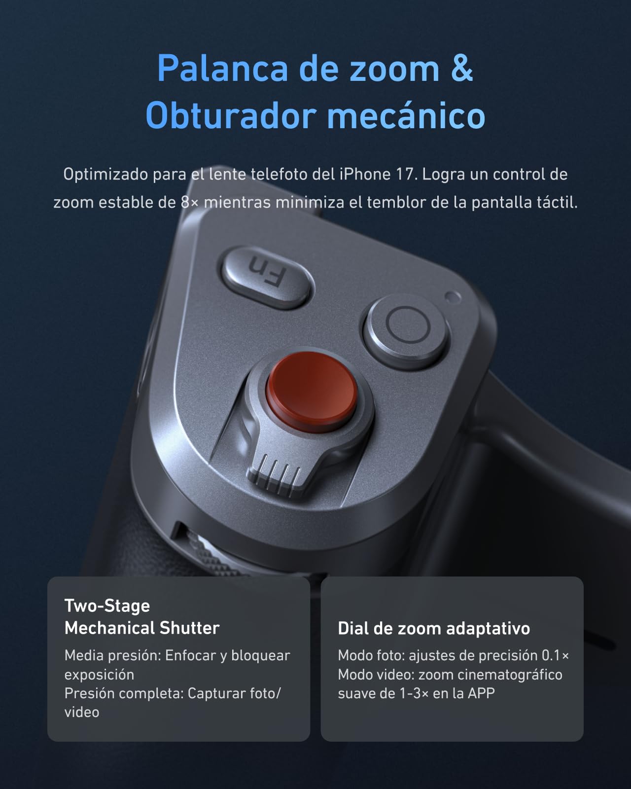 TELESIN Master Grip Kit para iPhone 17 Pro MAX, Kit Estándar de Magnética Agarre, Batería integrada de 3200mAh, Carga inalámbrica, Funda de grafeno para Enfriar el iPhone, Agarre de Estilo DSLR