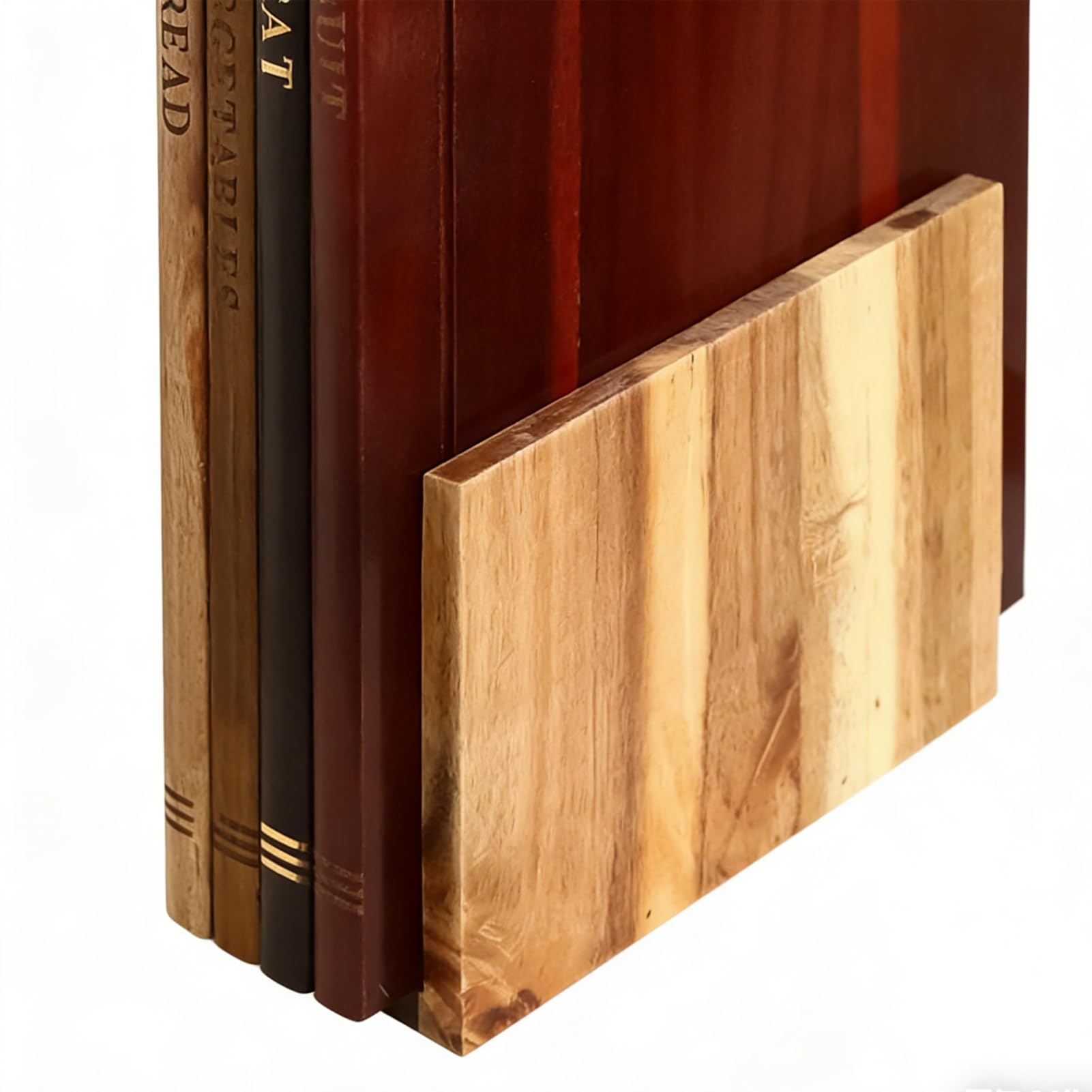 Buch-Schneidebrett-Set, 33 x 25 x 1,5 cm, 4-teiliges Schneidebrett aus Holz mit Ständer, Holzbuch-Schneidebrett-Set, für Küche, Zuhause, Wohnung