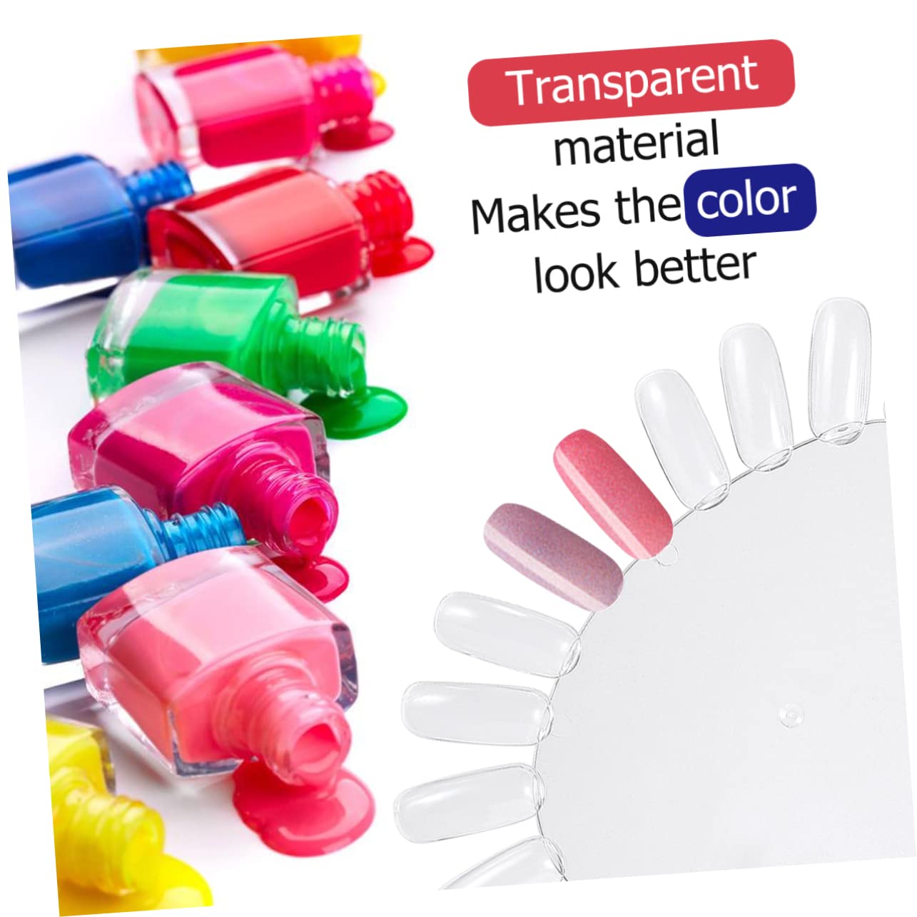 20pcs Nail Polish Manicure Practice Stick Nail Board Color Sample Sticks Plate Polish Sample s Art Colour Display Tips Color Show Transparent