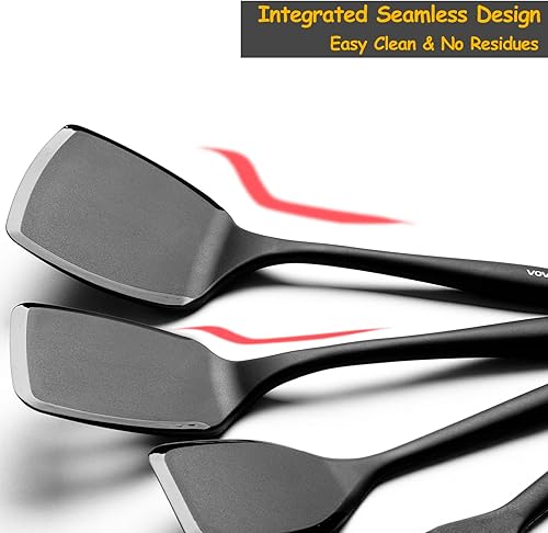 Miniatura 6 de Juego de espátulas de silicona de gran tamaño, espátula de silicona resistente al calor de 600 F para cocinar, utensilios de cocina antiadherentes y