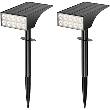 Solar Lights Outdoor Waterproof Ip68, 66 LED 3 Lighting Modes Solar Spotlight Outdoor Auto On/Off LED Bulb, Outdoor Solar Lights Landscape Lighting for Garden, Garden, Pathway, Home, Lawn, Tree