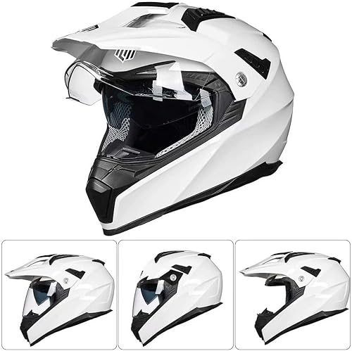 Miniatura 3 de ILM Casco deportivo dual para motocicleta todoterreno, visera solar para motocross, ATV, motocross, certificado por DOT, modelo 606V