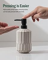 Vista 2 de FE FUN ELEMENTS Fun Elements Dispensador de jabón para baño, dispensador de jabón de manos de lujo de 16 onzas para baño, dispensador de cerámica