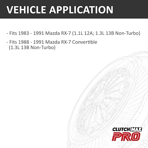 Miniatura 2 de ClutchMax PRO Performance Stage 2 Kit de embrague compatible con Mazda RX-7 1.1L 1988-1991 Mazda RX-7 Convertible 1.3L 13B no Turbo (CP10008HD-ST2)