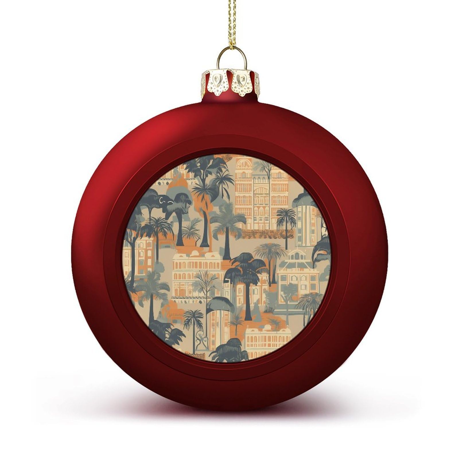 Tropical Palm Tree Christmas Balls Ornaments for Xmas Christmas Tree 1.6" Hanging Shatterproof Xmas Balls Hanging Decor Pendants for Holiday Party Outdoor Indoor DIY Craft Supplies