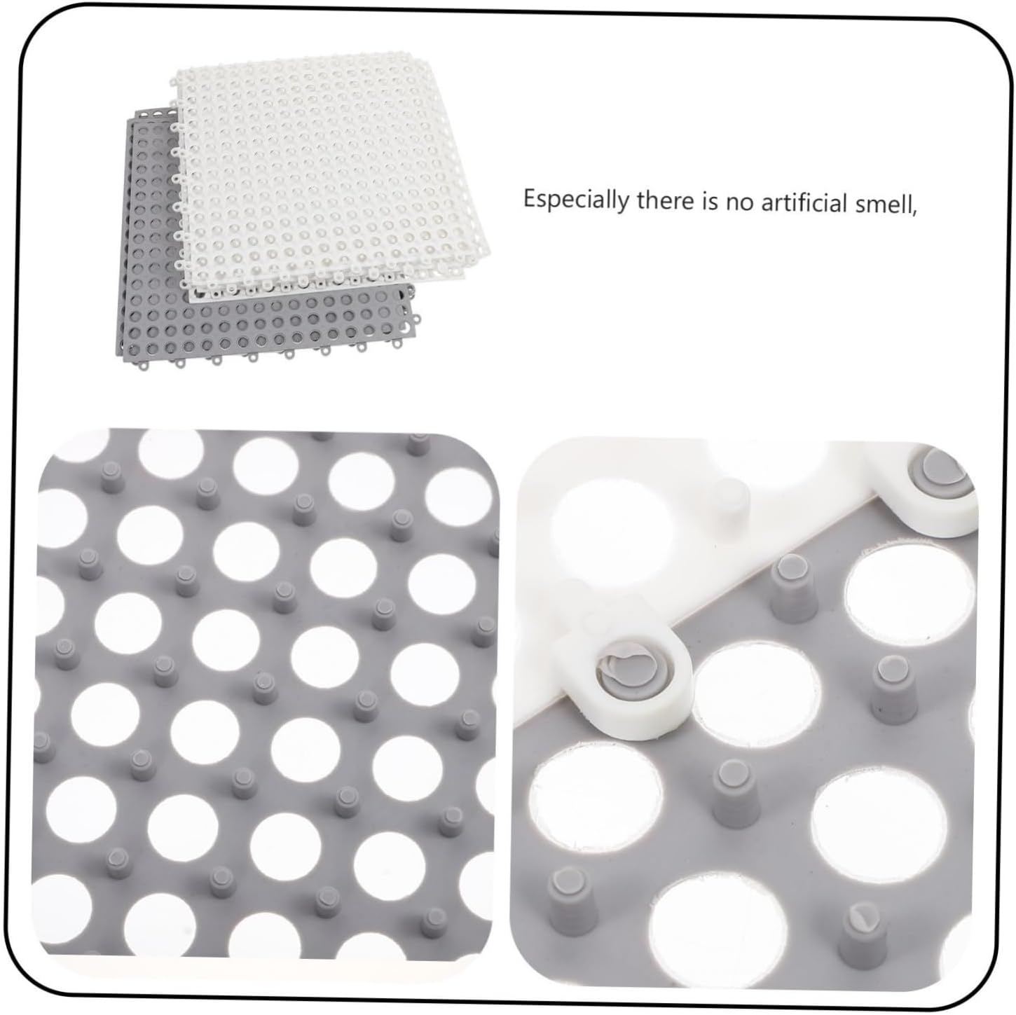 12pcs Anti-Skid Bathroom Shower Mats Non-Slip Floor Cushions for Kitchen Living Room and Bathroom Use Grey and Easy to Store and Carry