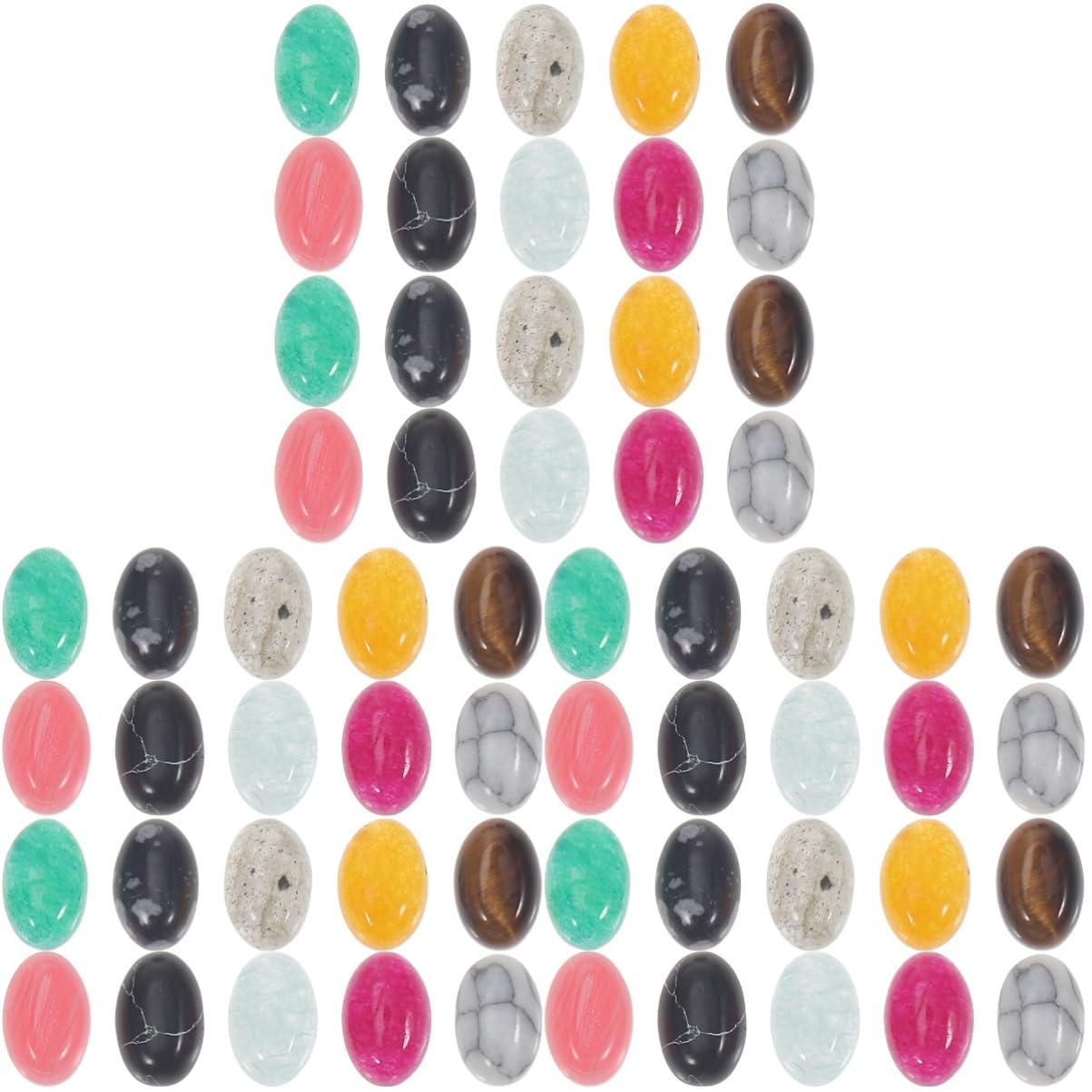 DOITOOL 3 Set Perline Cabochon Naturali Pietre Ellittiche Con Base Per Creazioni Fai Da Te Colori Misti Per Giardinaggio E Decorazioni Colore Casuale 20 Pezzi*3