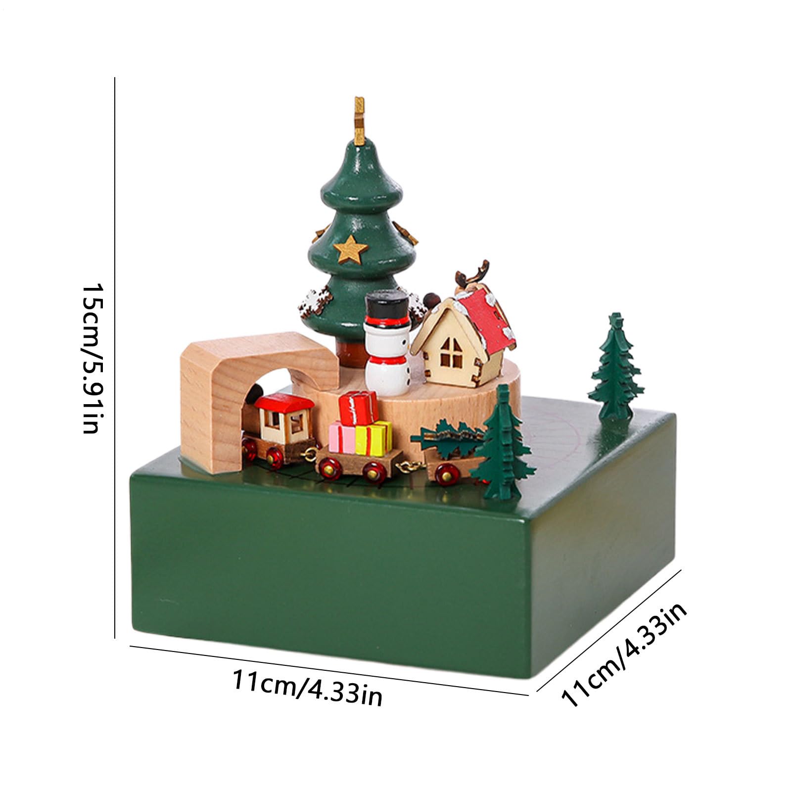 de música de Navidad, musical de madera, de música, tren magnético | decoración navideña, artesanía de escritorio, de música con tren móvil, ligera, para interiores, coleccionable
