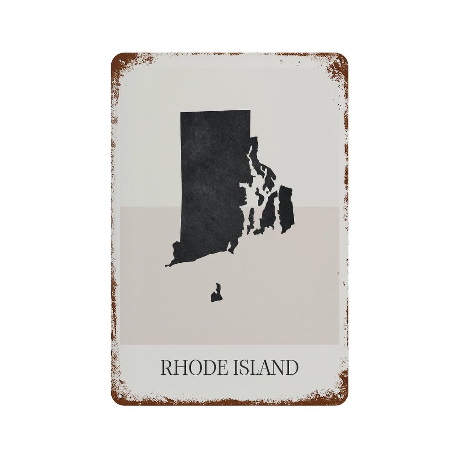 xiaoxiaoshen Rhode Island Map Minimalist Boho Decor For Home Or Gift Wall Decor Art Metal Tin Poster Modern Home Decor Art Home Bar Shop Decorations Vintage Sign 30x20cm