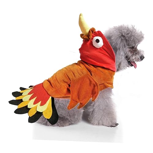 BWOGUE Turkey Dog Costume Thanksgiving Apparel Pet Costume for Dogs and Cats M(Neck:11.4" Chest:15" Back:11") - M(Neck:11.4" Chest:15"Back:11")