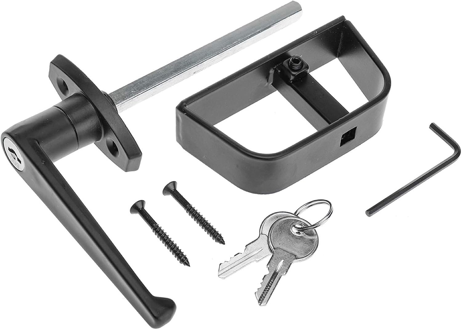 Shed Door Latch L-Handle Lock Kit with 2 Keys, 4-1/2" Stem Shed & Barn Door Lock - Image 2