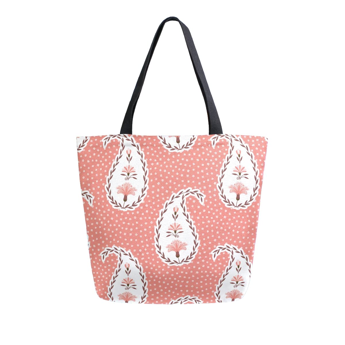 Shopping Bag Bohemian Pai-Sley Boho Pink Beach Bag Reusable Tote Bag Premium Handbag For Holiday Work School 40X50cm