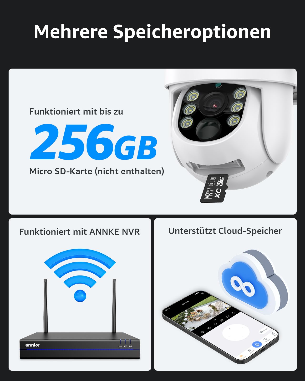 ANNKE 2er-Set 2.5K Überwachungskamera Aussen Solar Kein ABO 360° Schwenkbar | 9000 mAh Akku & 3W Solarpanel | Dualband-Bluetooth (2,4/5GHz) | Familie App-Freigabe | DIY Sprachsirene | Unterstützung Alexa