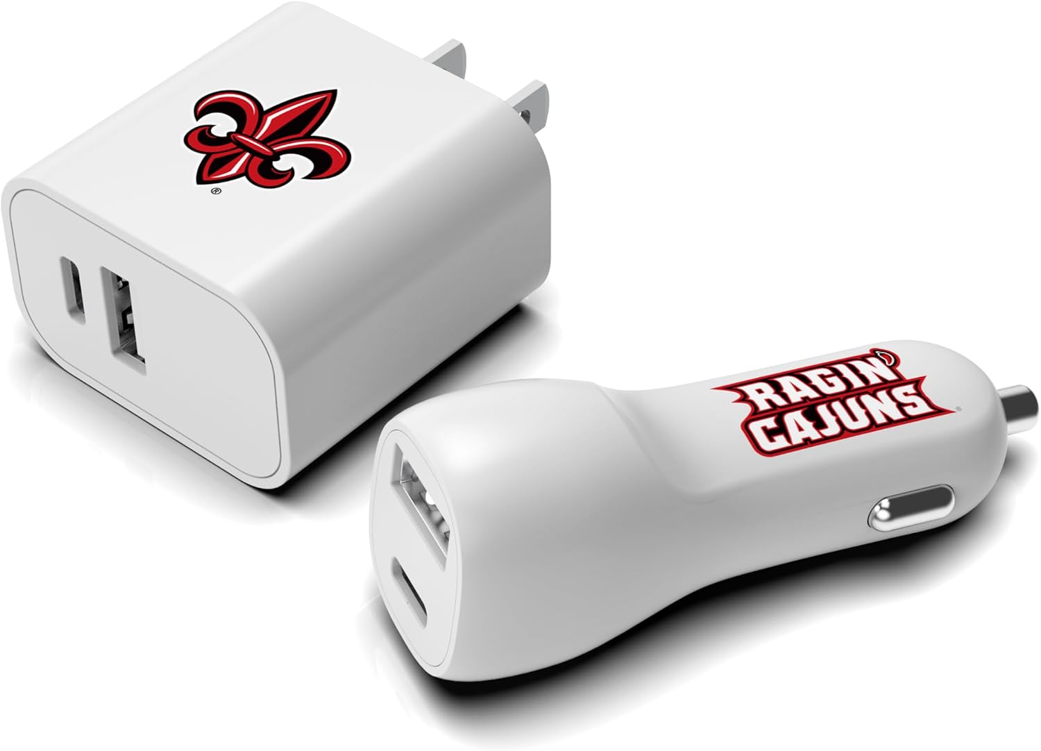 SOAR NCAA Dual USB Wall & Car Charger 2 Pack, Indiana Hoosiers