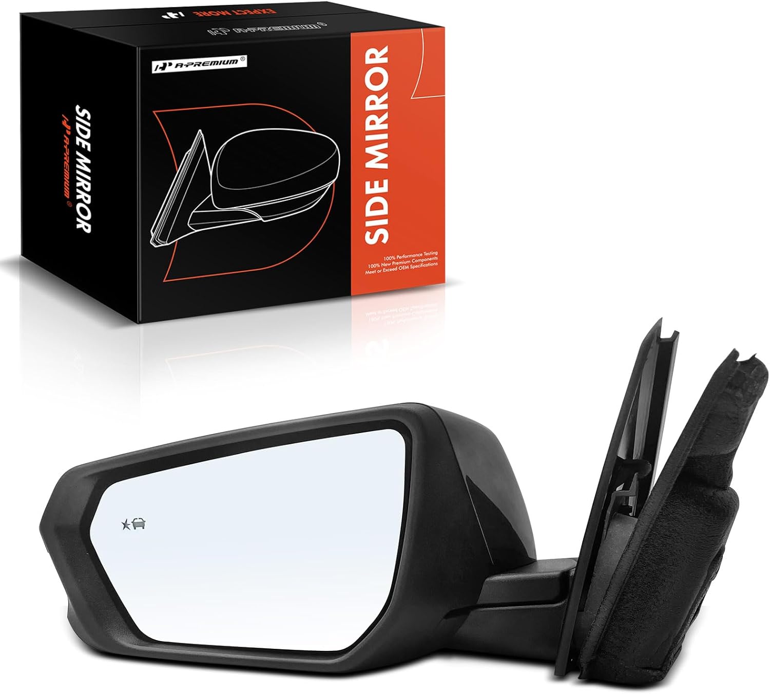 A-Premium Driver Side Power Door Mirror Compatible with Chevrolet Equinox 2018-2023 & GMC Terrain - Heated Manual Folding Black Outside Rear View Mirror, w/Turn Signal and Blind Spot Detection