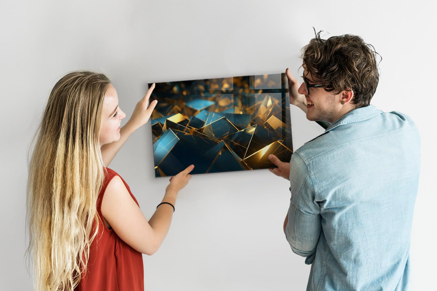 Magnettafel aus Glas mit Neodym-Magneten | Hochwertige Glasmagnettafel für Büro, Küche & Homeoffice | Schreibtafel abwischbar, kratzfest & modern im Design - 60x40cm Dekorative Abstraktion