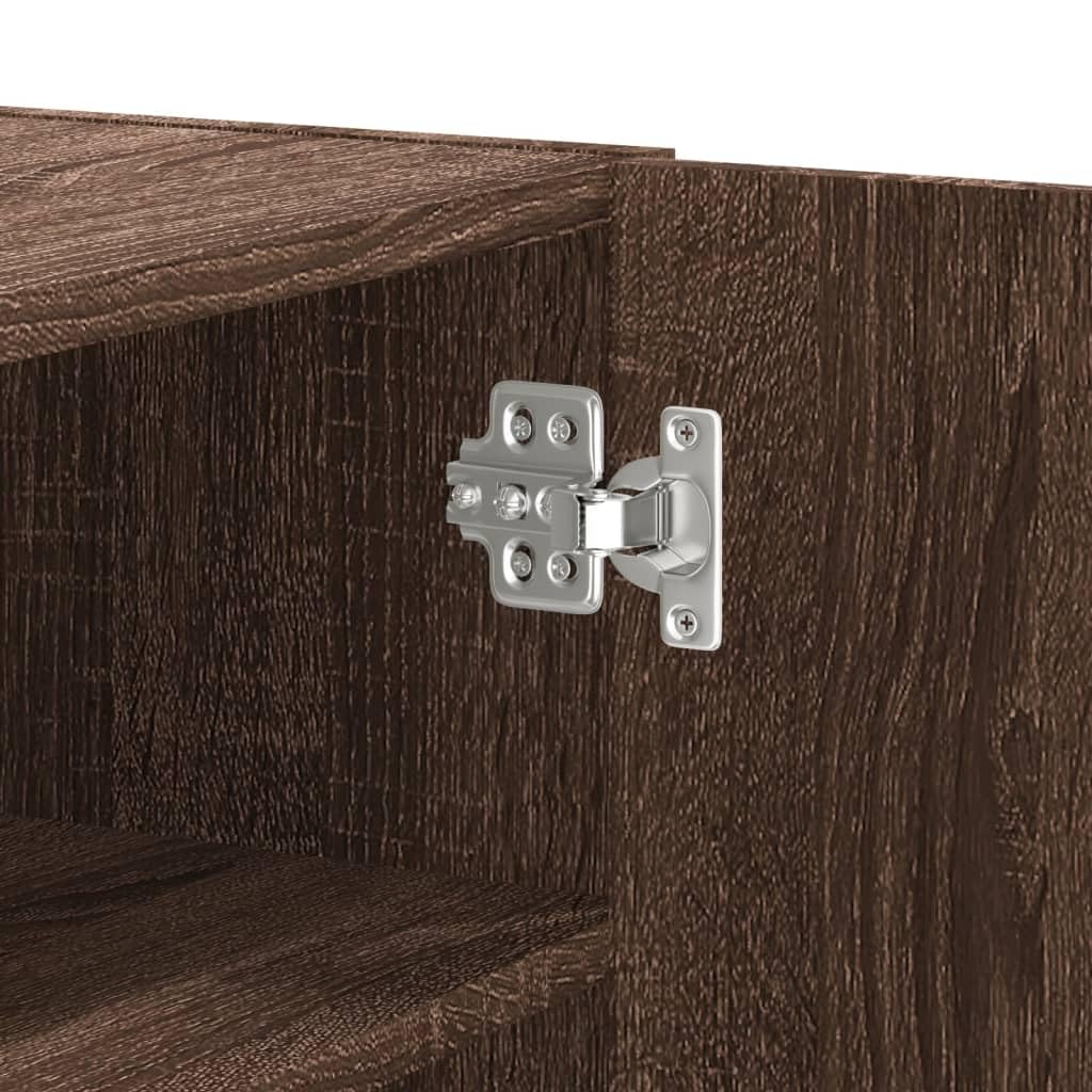Wandregal Braun Eichen-Optik 75x35x60 cm Holzwerkstoff mit 6 Fächern für Bücher Deko und Aufbewahrung in Küche Bad und Wohnzimmer
