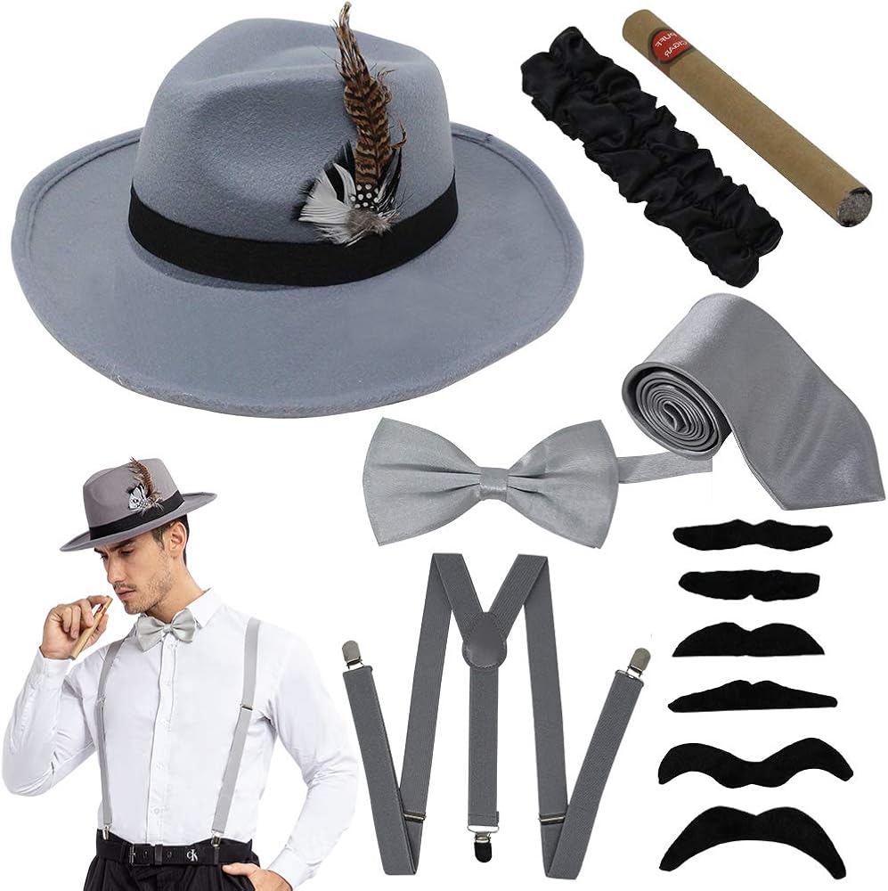 Spooktacular Creations 1920s Manhattan Mens Costume Accessories Gatsby Gangster Retro Set