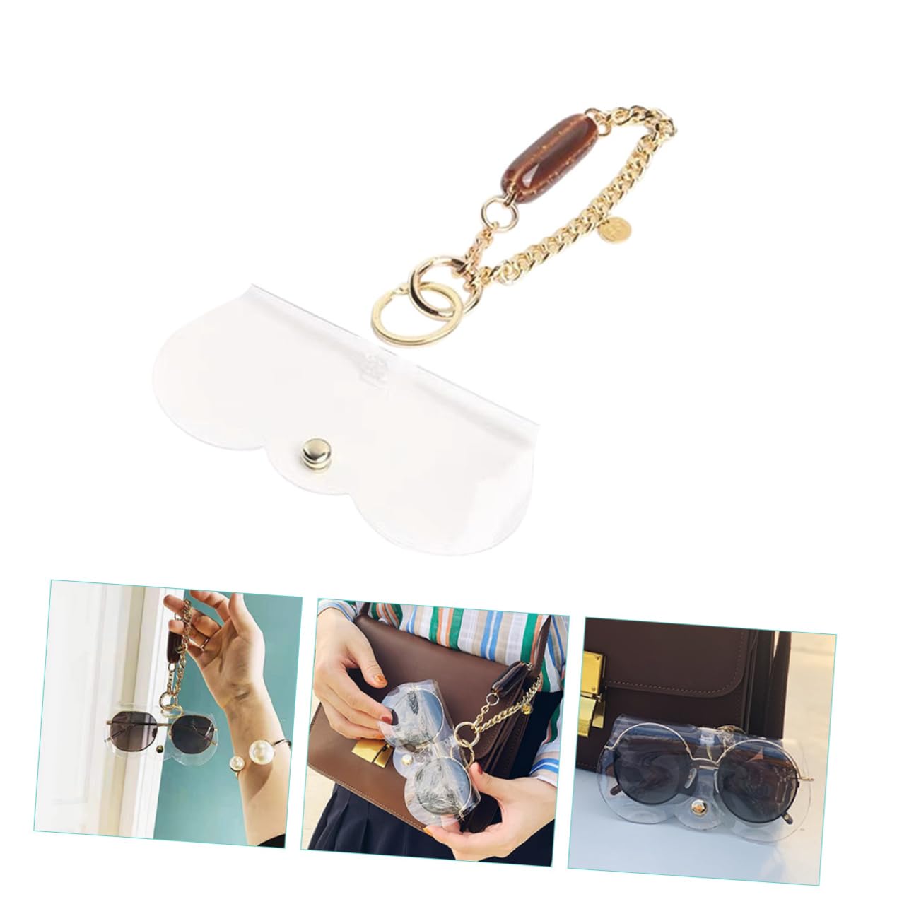 Custodia Per Occhiali Da Sole Porta Occhiali Da Sole Portatile Titolare Degli Occhiali Custodia Porta Occhiali Borsa Per Occhiali Rame Placcato Oro Transparent