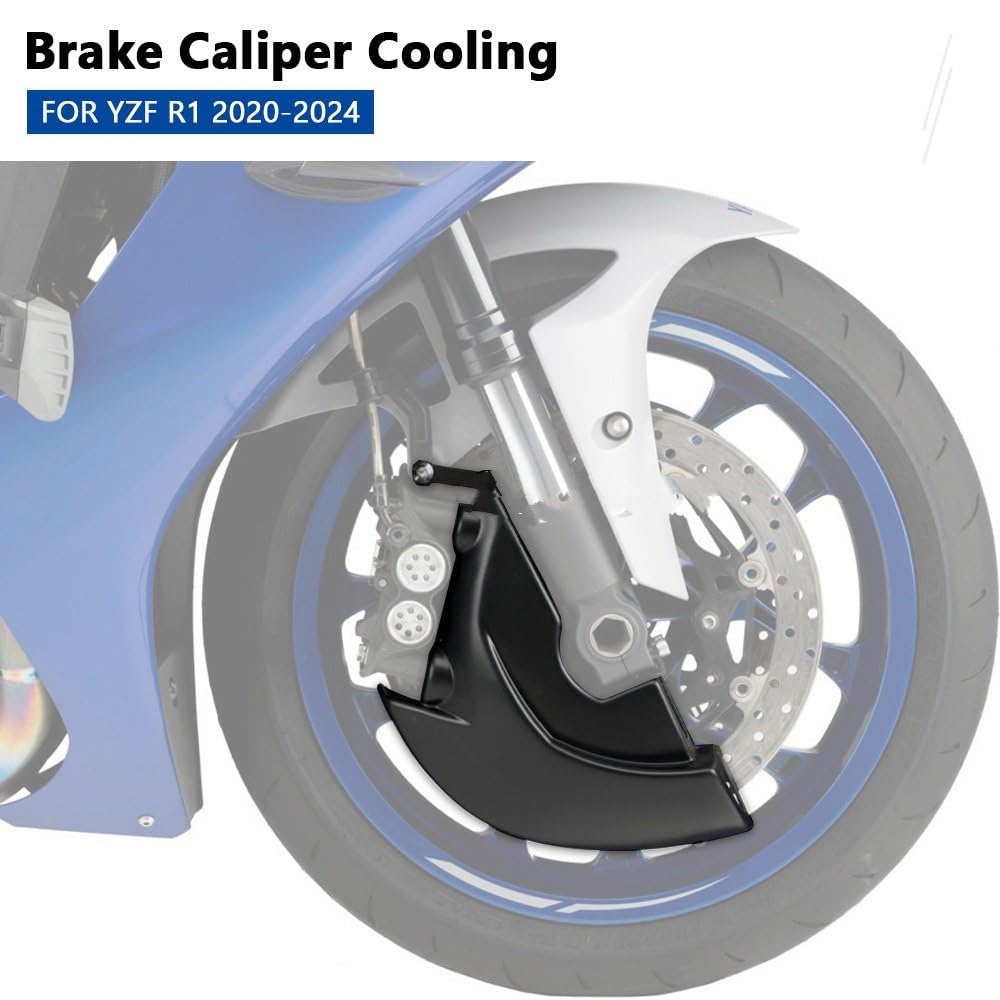 Conducto de Aire Conducto Aire Freno Delantero para YZF R1 2020 2021 2022 2023 2024. | Accesorios de motocicleta ABS pinza de freno conductos de refrigeración de aire enfriador de disco delantero(B)