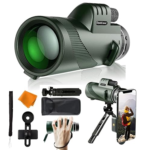40X60 Monocular Telescope Night-Vision high-Power - for Star Watch with Waterproof Clear for Stargazing Bird Watching Hunting Camping Sport Travel Hiking with Smartphone Holder & Tripod by OilCzar