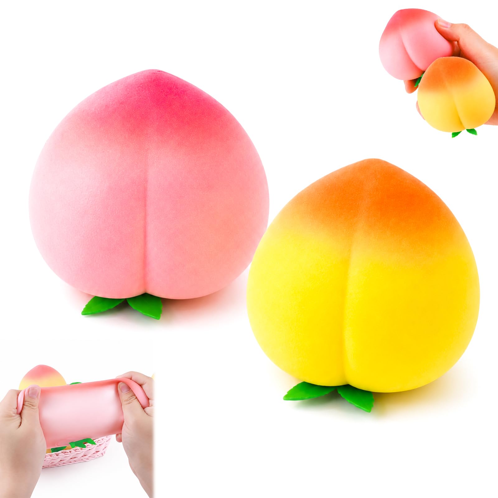 Peach Squeeze Squishy Toy, Slow Rising Peach Squishy Stress Ball