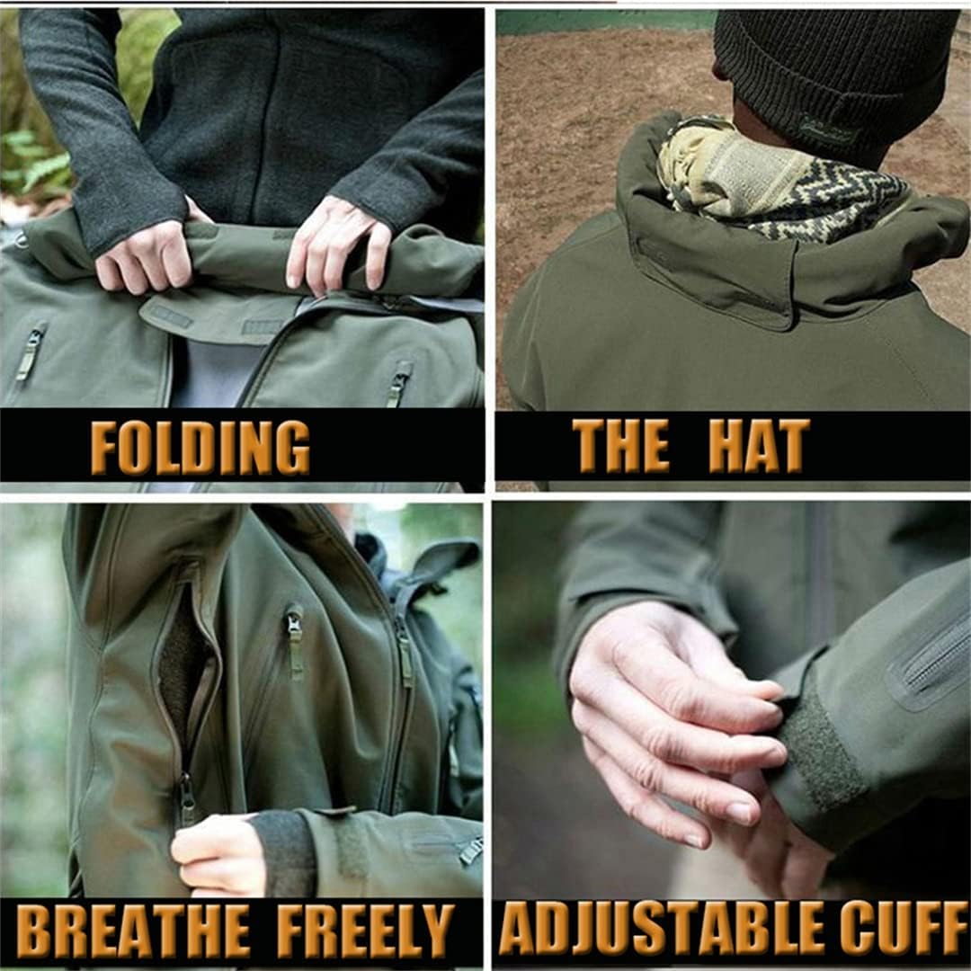 Hcclijo Outdoor Soft Shell Suit Jacket Pants Shirt Military Uniform Set Tactical Suit Army Clothes