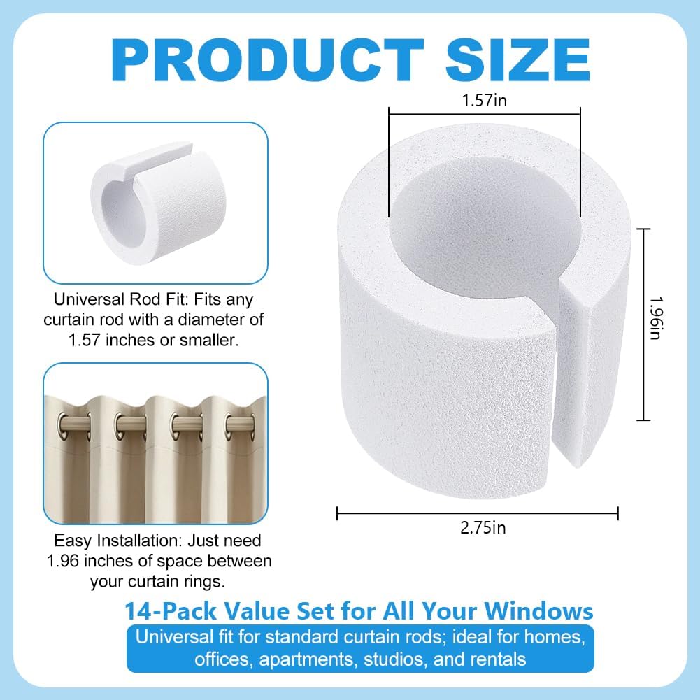 16 PCS Foam Curtain Spacers for Drapes 50mm