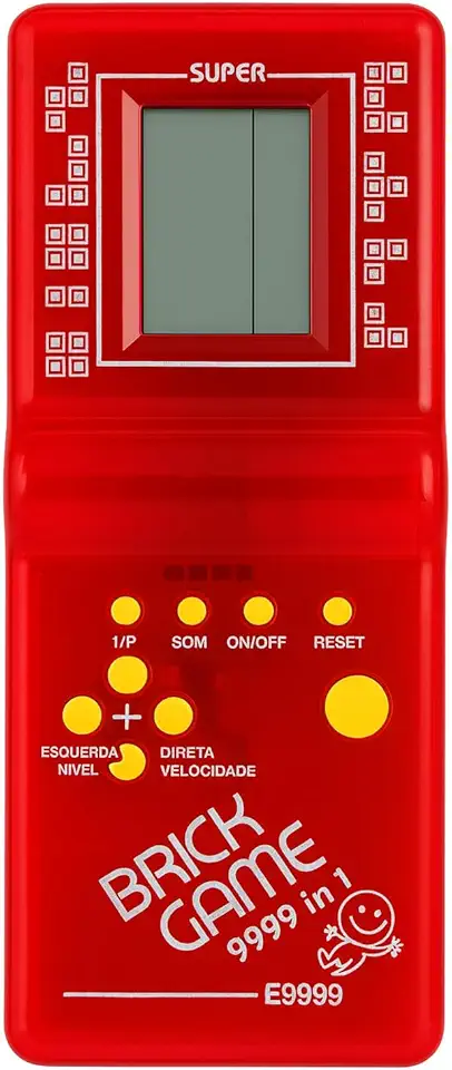 Mini Game Retrô Portátil Brinquedo De Mão Sons Ajustáveis e Tela LCD (Vermelho)