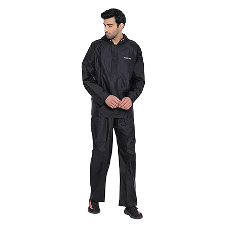 THE DRY CAPE ; LET IT RAIN Lightweight Hooded Waterproof Nylon camper One Piece Solid Wind-Breaker Cum Raincoat for Men and Women (Black, Carbon, Free Size)