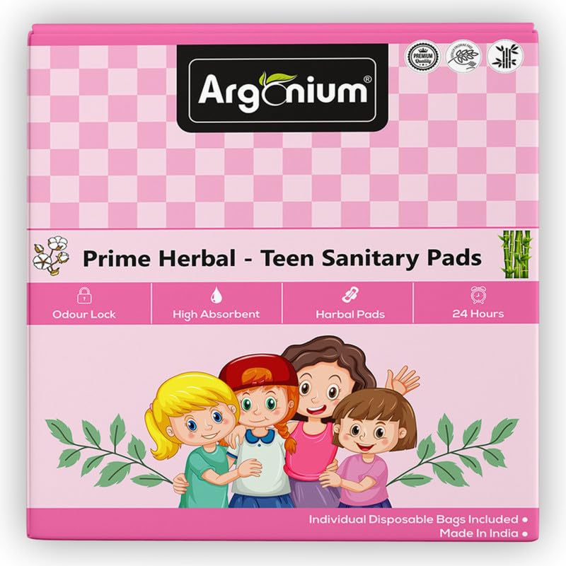 Argonium Prime Herbal Teen Sanitary Pads For Girl (48 Teen Pads 240mm) Pure Cottene Base, Rash-Toxin-Free, High Absorbent, Heavy Flow,Extra Long.Day-Night Napkin Without 2Disposal Bags (B0D1CB7HK6) Amazon Price History, Amazon Price Tracker