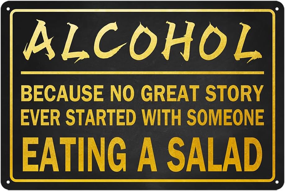Funny Bar Metal Tin Signs Vintage For Home Bar Wall Decor Kitchen Sign Photos Wine Decor Funny Decorative Signs And Plaques Metal Signage Alcohol Tin Sign 8x12 Inch