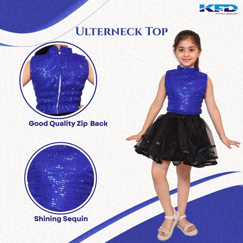 Image of Kaku Fancy Dresses Western Dance Top for Kids Halter Neck Top For Annual Function (ONLY TOP) - Skirt not included