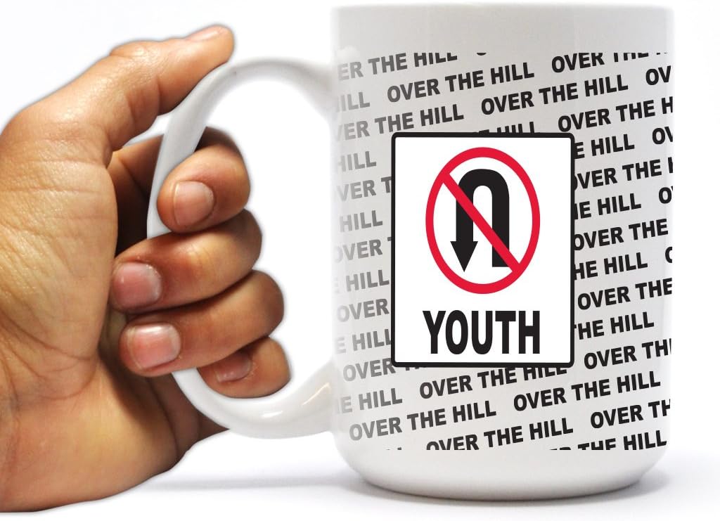 VictoryStore Ceramic Mugs - Happy Birthday Over the Hill Coffee Mug - 'Lost Youth' - 15 ounces Ceramic Mug