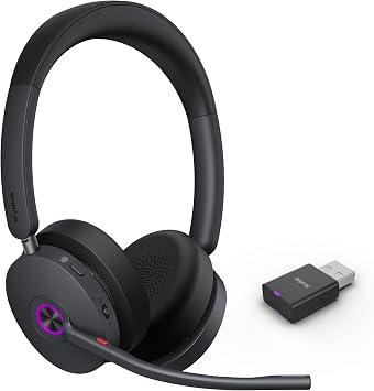 Yealink WH68 Binaural Hybrid DECT Bluetooth Headset, Certified for Teams