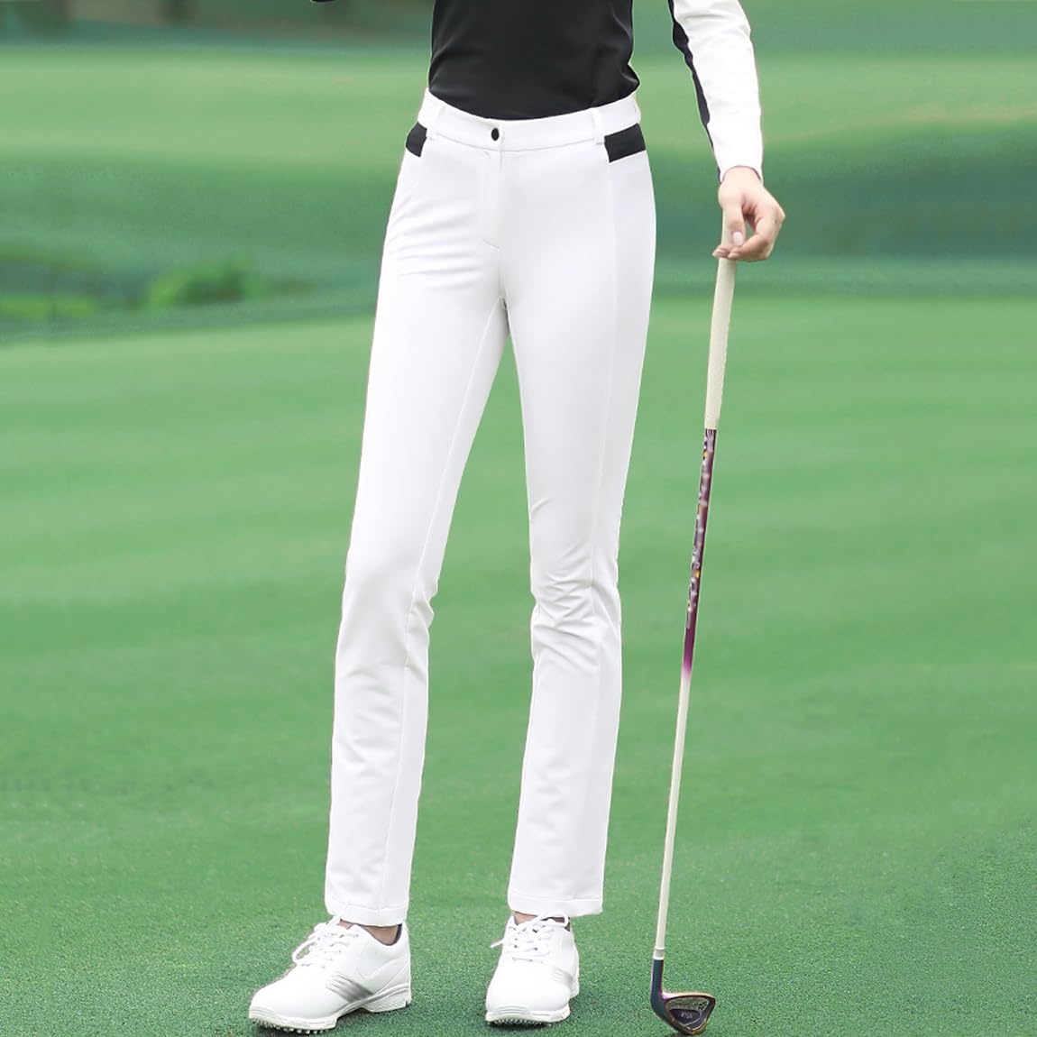 Pantalones De Golf para Mujer Otoño Invierno Alta Elasticidad Forro Polar Fino Térmico Ropa De Tenis para Mujer