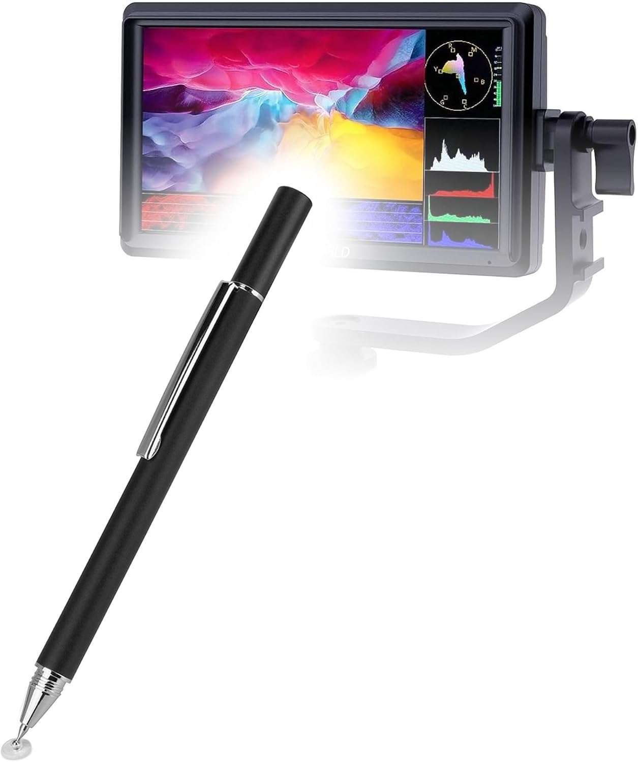 BoxWave Stylus Pen Compatible with FeelWorld S55E 5.5" 4K HDMI Onboard Monitor - FineTouch Capacitive Stylus, Super Precise Stylus Pen - Jet Black