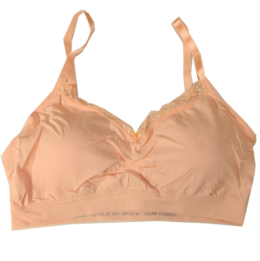 CoobieSeamless V-Neck with Lace Bra, Full Size, Peach