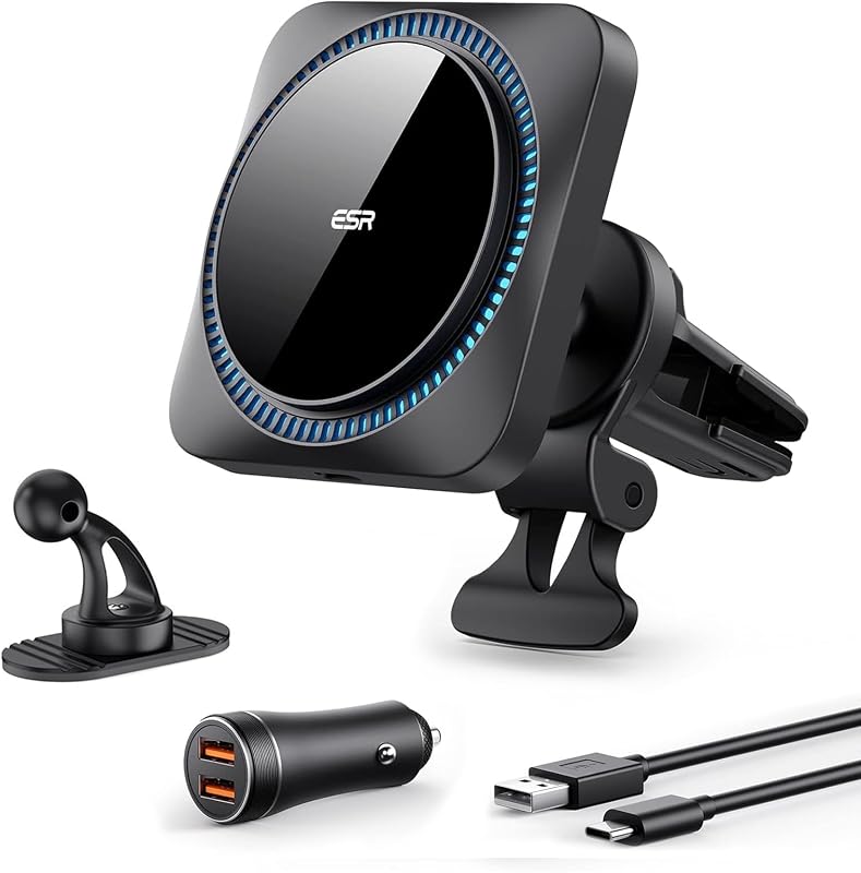 for MagSafe Car Mount Charger with CryoBoost, with 36W Car Adapter | Magnetic Wireless Car Charger, for MagSafe Car Charging, for iPhone 17-12, S26/S25, Fast Phone Cooling Charging Set