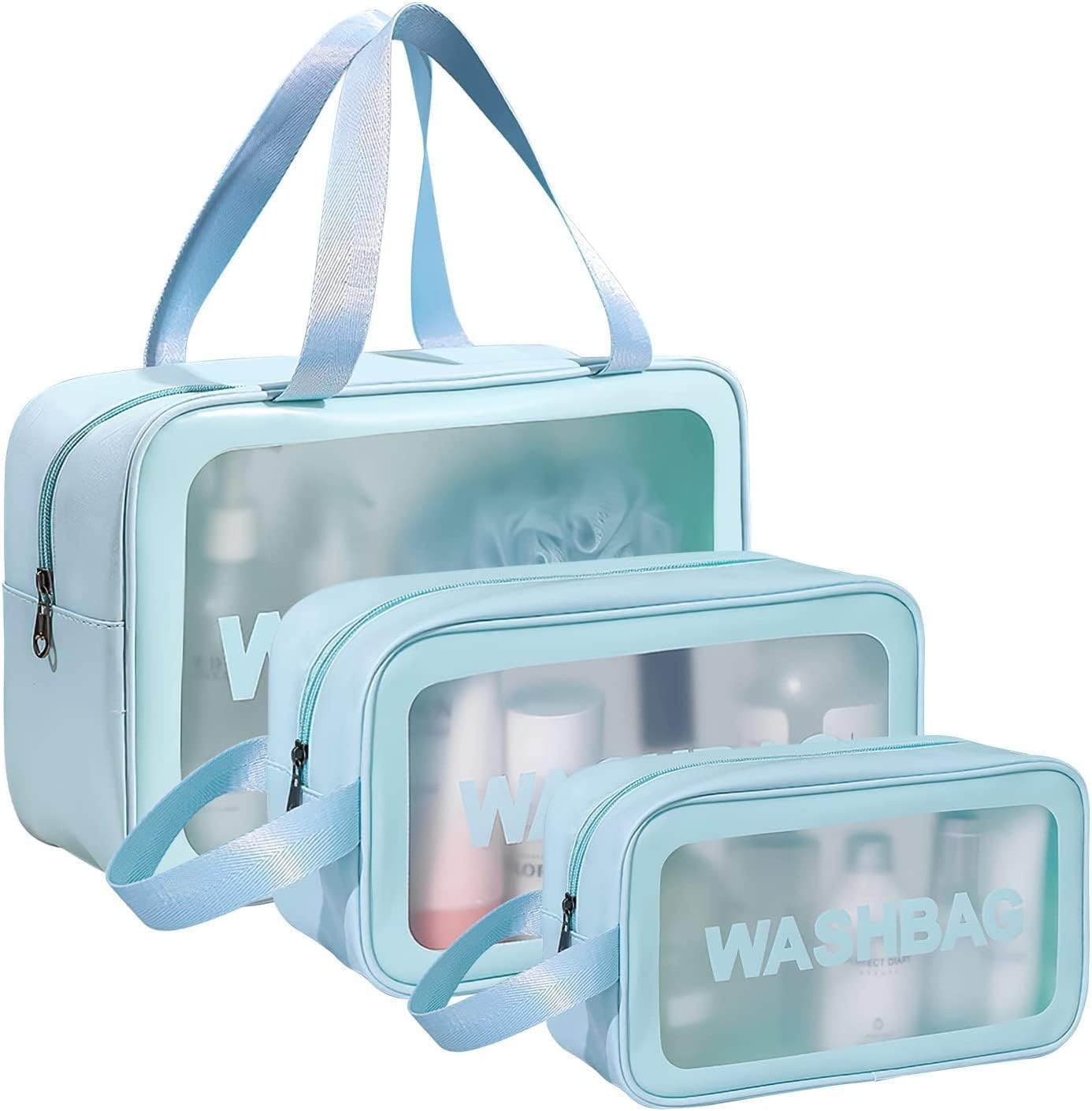 PVC Cosmetic Toiletry Makeup Vanity Shaving Household Grooming Travel Storage Organizer Bags Pouch Kit Pack for Unisex Girls Travel-image-38