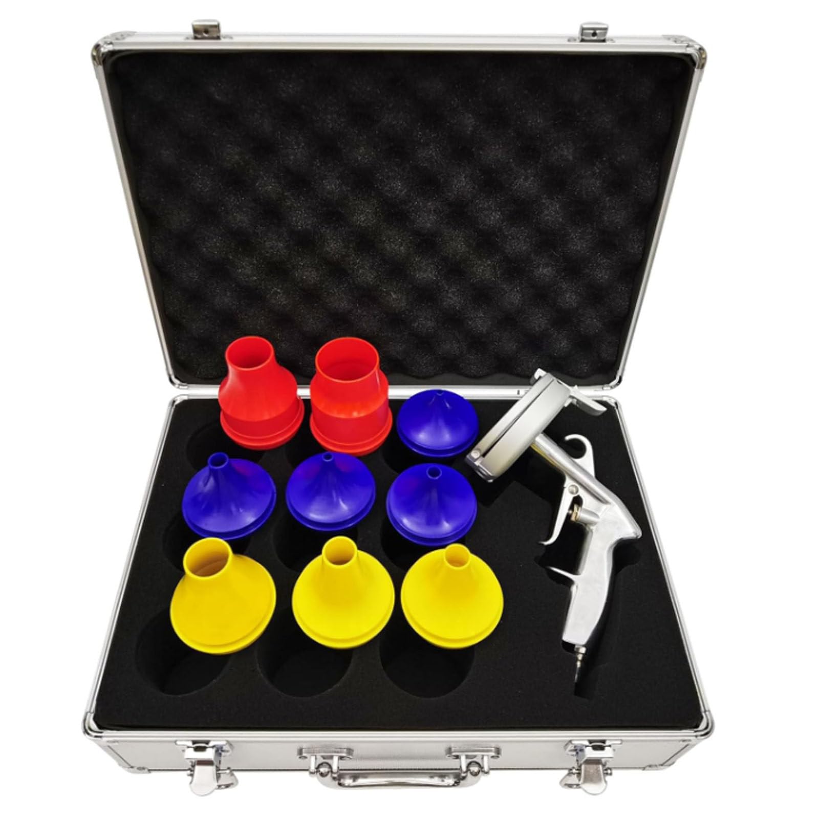 Pistola neumática para limpieza de tuberías, juego de limpieza de mangueras y tubos con 9 boquillas para mangueras de 0,25" a 2". Equipo de limpieza de tuberías para diferentes tipos de tuberías