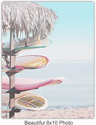 Miniatura 4 de Decoración de playa - Arte de pared de playa - Árboles de palmera tropical, carteles de surf 8x10 - Decoración única para casa de lago u océano,
