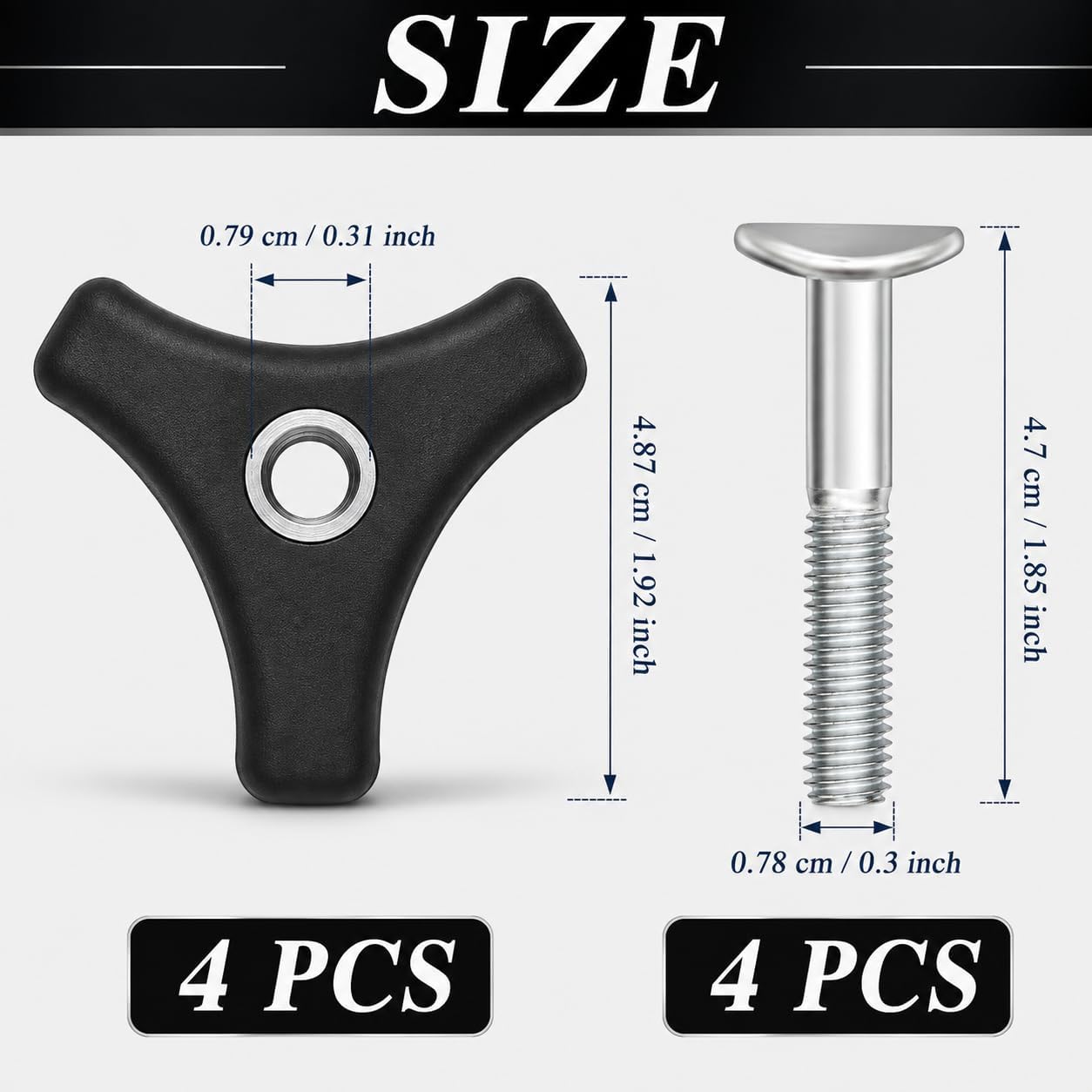 Lawn Mower Handle Knobs, 4-Set