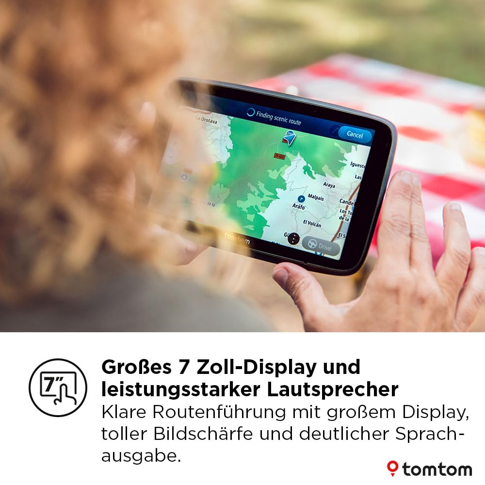 TomTom Camper Navi GO Camper Max 2. Generation (7" Display, POI`s für Wohnmobil- und Wohnwagen, Updates via Wi-Fi, TomTom Traffic, Fahrzeugprofile speichern, Weltkarten, Umweltzonen vermeiden)