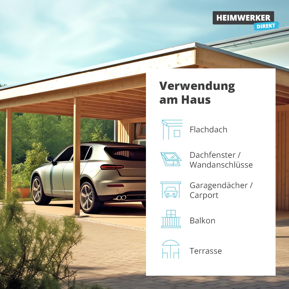 Alfa Flachdachabdichtung 7 kg Flüssigkunststoff für Dach – Garagendach | Profi Qualität – Gebrauchsfertiger Flüssigkunststoff für Flachdächer, Garagen und Carports, UV-beständig und rissüberbrückend