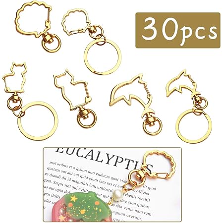 Amazon Fineinno キーホルダー金具 シェル形 イルカ形 猫形 キーリング リング チャーム ストラップ 手芸用品 ハンドメイド アクセサリーパーツ 手作り 30セット 猫形 アクセサリーパーツ 通販