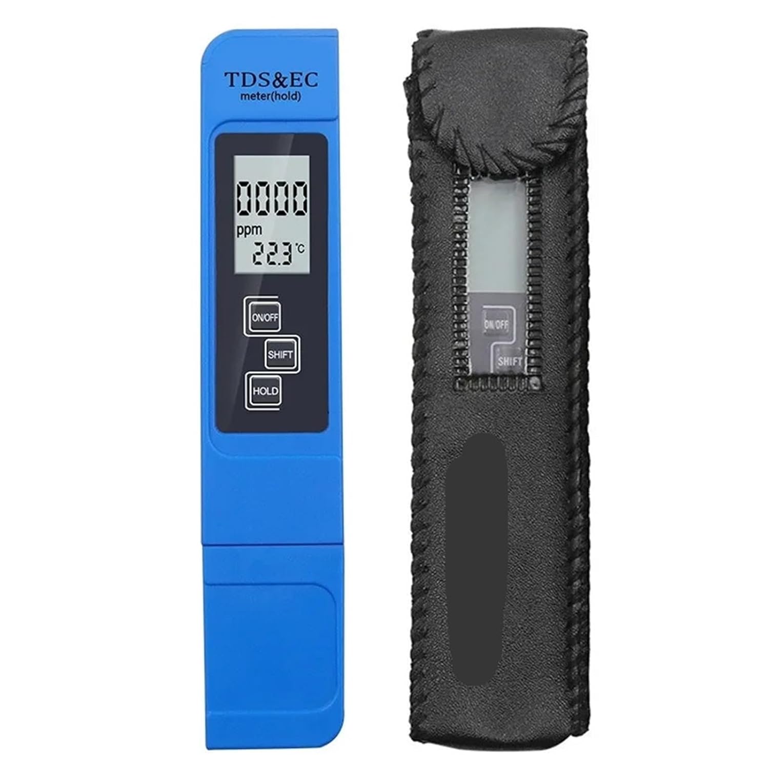 Digital Water Quality Tester TDS EC Meter Range 0-9990 Multifunctional Water Purity Temperature Meter Temp PPM Tester(White Leather packag)